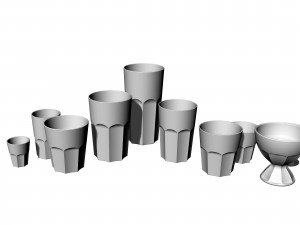 glass tumblers and cups 3D Modell