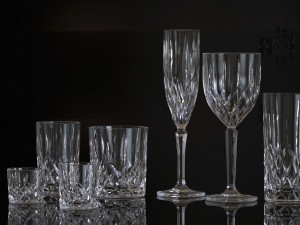 glass stemware and tumblers 3D Model