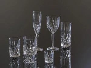 glass stemware and tumblers 3D Model