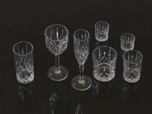 glass stemware and tumblers 3D Model