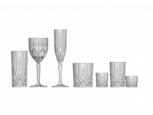 glass stemware and tumblers 3D Model