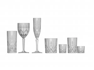 glass stemware and tumblers 3D Model