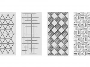 decorative engraving panels and doors 3D Model