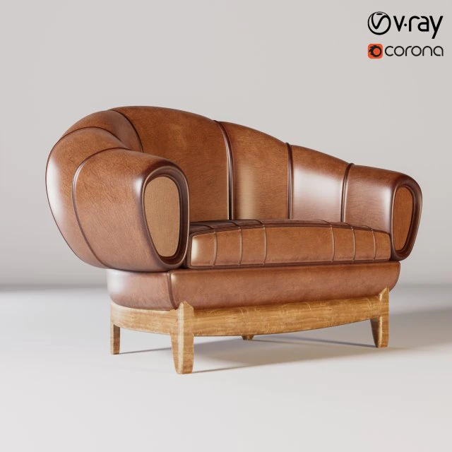 divano in pelle Modello 3D .c4d .max .obj .3ds .fbx .stl .blend 