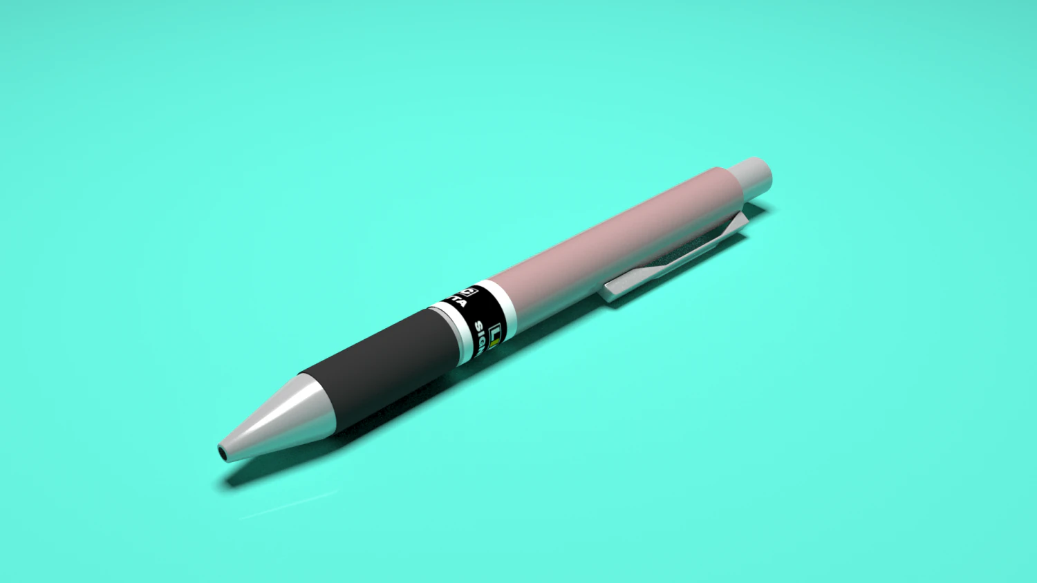 simple pen with material and textures 3D Model .c4d .max .obj .3ds .fbx .stl .blend 