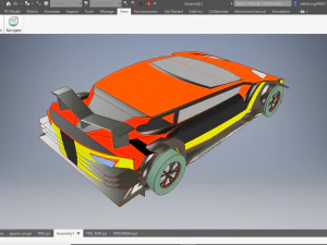 sports car with v8 engine 3D Model