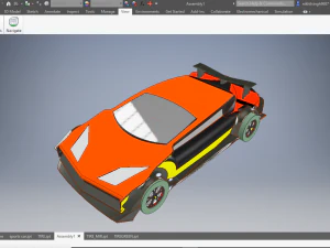 sports car with v8 engine 3D Model
