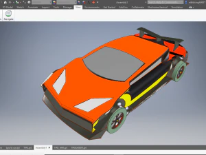 sports car with v8 engine 3D Model