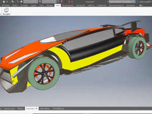 sports car with v8 engine 3D Model