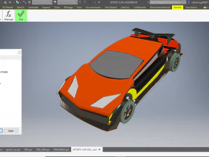 sports car with v8 engine 3D Model