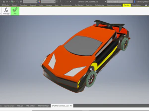 sports car with v8 engine 3D Model