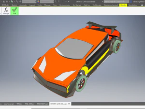 sports car with v8 engine 3D Model