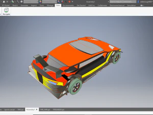 sports car with v8 engine 3D Model