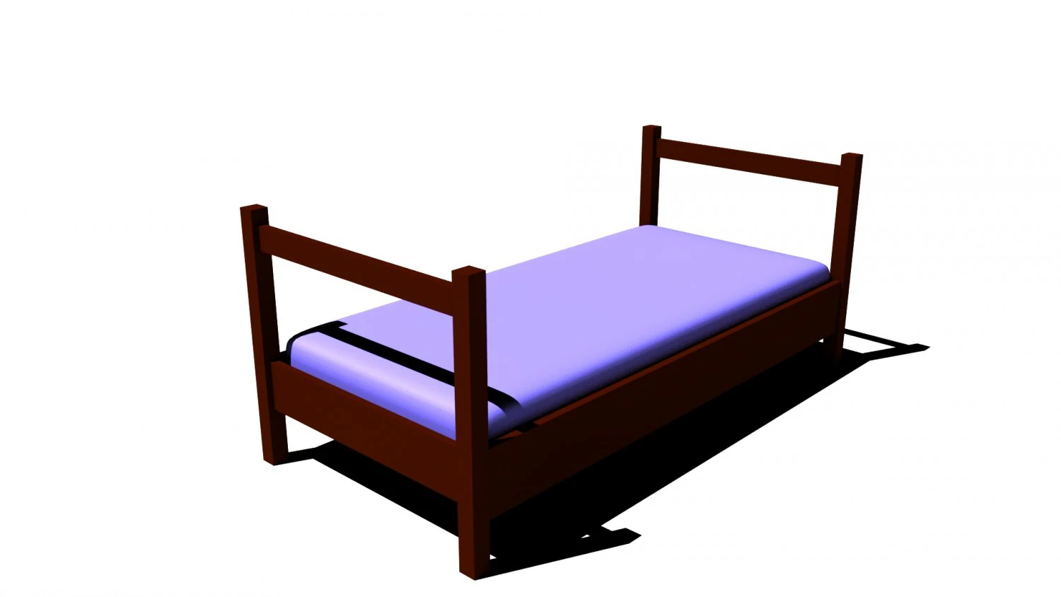 simple bed 3D Model .c4d .max .obj .3ds .fbx .stl .blend 