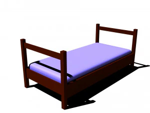 eenvoudig bed 3D Model