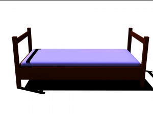 simple bed 3D Модель