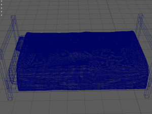 bed with blanket and pillows 3D Model