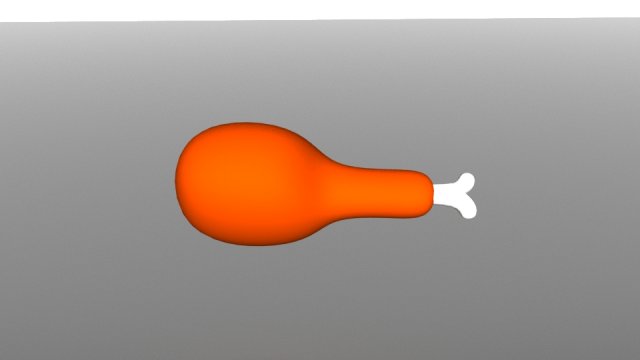 cartoon chickenwing 3D Модель .c4d .max .obj .3ds .fbx .stl .blend 