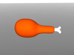 karikat&uuml;r tavuk kanadı 3D Model