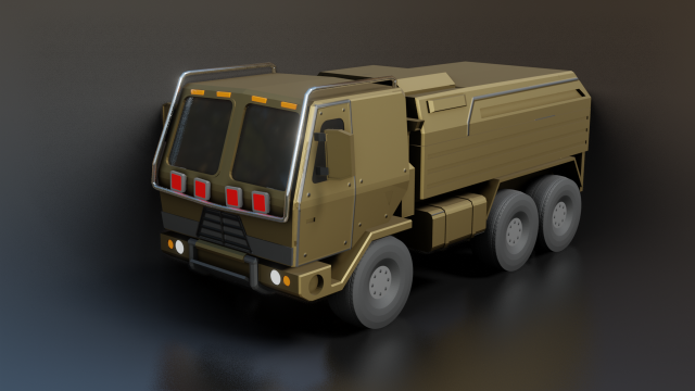 military truck - low poly - pbr - game ready 3D Model .c4d .max .obj .3ds .fbx .stl .blend