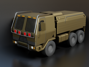 military truck - low poly - pbr - game ready Model 3D