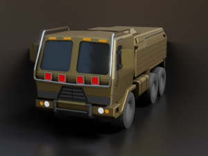military truck - low poly - pbr - game ready 3D Model
