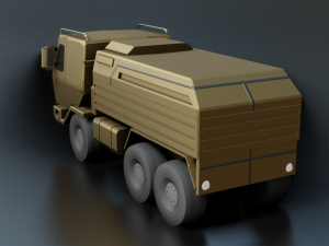 military truck - low poly - pbr - game ready 3D Model