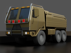 military truck - low poly - pbr - game ready 3D Model