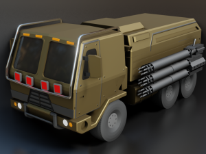 military truck - low poly - pbr - game ready 3D Model