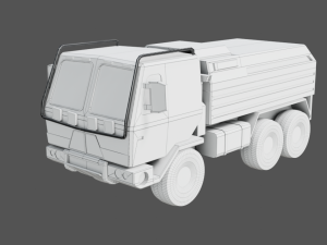 military truck - low poly - pbr - game ready 3D Model