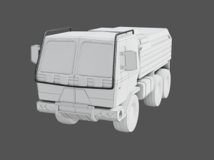 military truck - low poly - pbr - game ready 3D Model