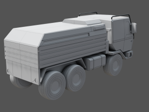 military truck - low poly - pbr - game ready 3D Model
