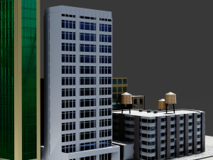 low poly city block 3D Model