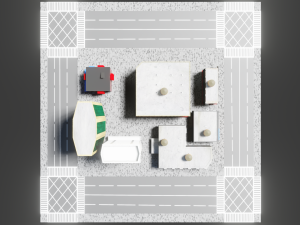 low poly city block 3D Model