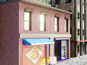 low poly city block 3D Model