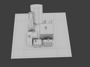low poly city block 3D Model