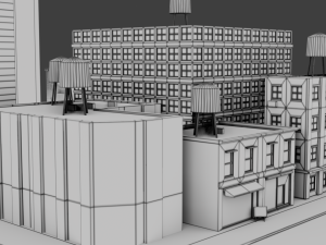low poly city block 3D Model