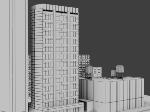 low poly city block 3D Model