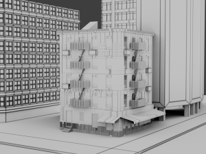 low poly city block 3D Model