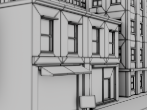 low poly city block 3D Model
