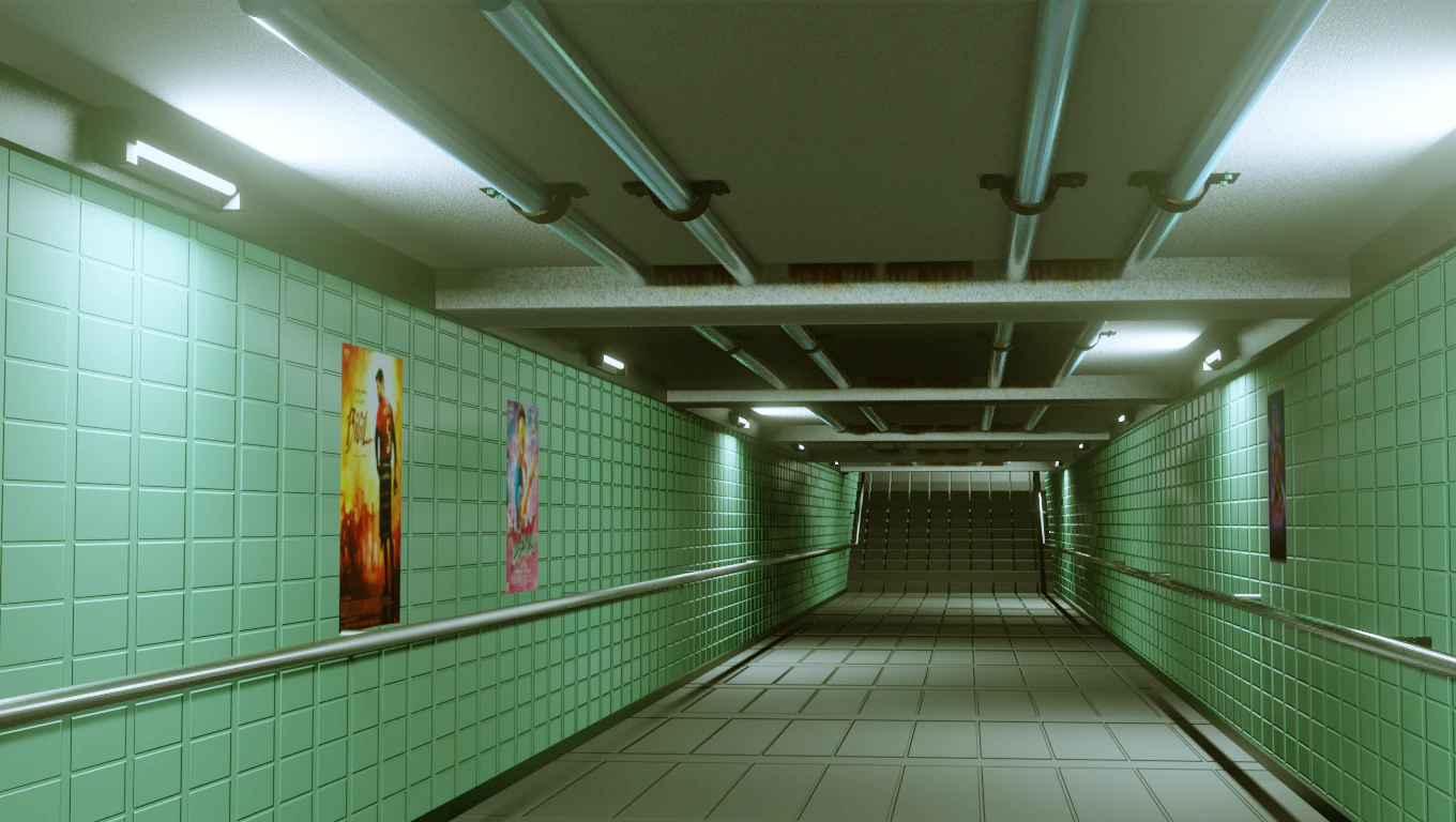 subway under pass - low poly - game ready model 3D Model .c4d .max .obj .3ds .fbx .stl .blend