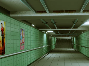 subway under pass - low poly - game ready model 3D Model