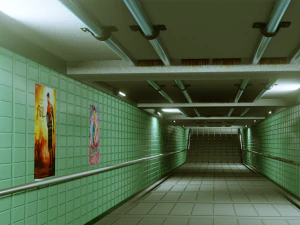subway under pass - low poly - game ready model 3D Model