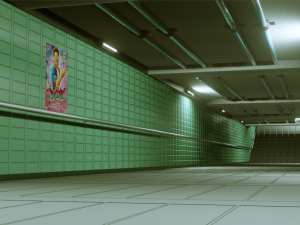 subway under pass - low poly - game ready model Model 3D