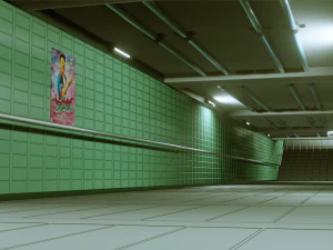 subway under pass - low poly - game ready model 3D Model
