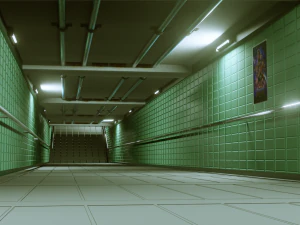 subway under pass - low poly - game ready model 3D Model