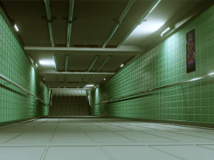 subway under pass - low poly - game ready model 3D Model