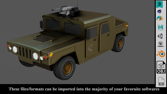 military vehicle - low poly - pbr - game ready 3D 모델 .c4d .max .obj .3ds .fbx .stl .blend 