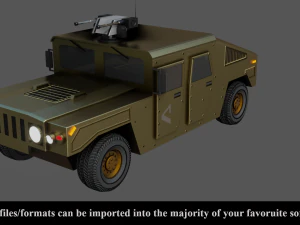 ve&iacute;culo militar - low poly - pbr - pronto para jogo Modelo 3D