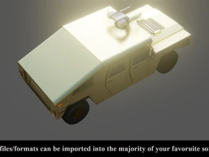 military vehicle - low poly - pbr - game ready 3D Model